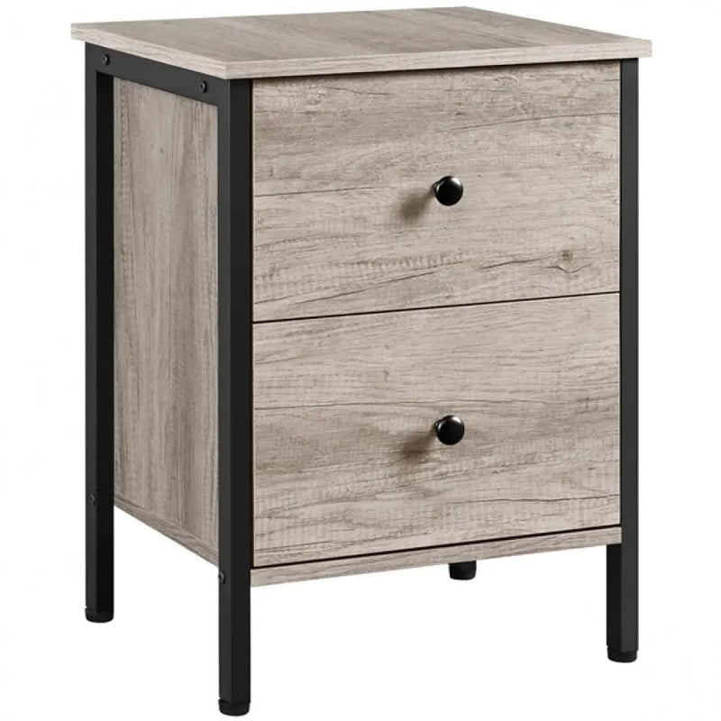 Yaheetech Metal-Framed Side Table with 2 Drawers Metal-Framed Side Table with 2 Drawers
