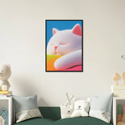 Blank Wall Print Shop Print Material Fluffy Cat Asleep Fluffy Cat Asleep