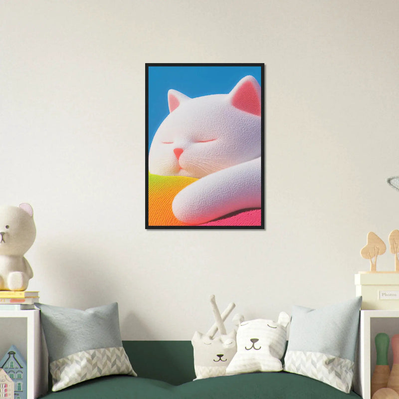 Blank Wall Print Shop Print Material Fluffy Cat Asleep Fluffy Cat Asleep