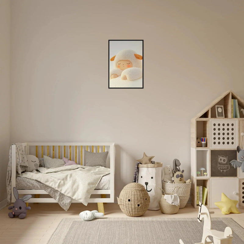 Blank Wall Print Shop Print Material Fluffy Sheep Asleep Fluffy Sheep Asleep