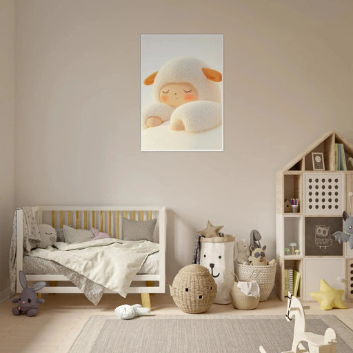 Blank Wall Print Shop Print Material Fluffy Sheep Asleep Fluffy Sheep Asleep