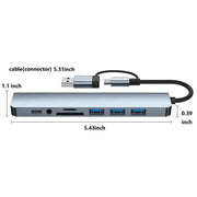 Habicare 9eight5 8-in-1 Hub with Card Reader & Audio 8-in-1 Hub with Card Reader & Audio