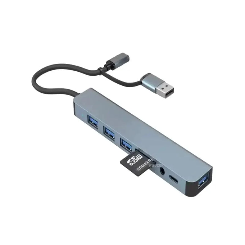 Habicare 9eight5 8-in-1 Hub with Card Reader & Audio 8-in-1 Hub with Card Reader & Audio