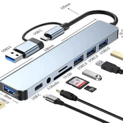 Habicare 9eight5 8-in-1 Hub with Card Reader & Audio 8-in-1 Hub with Card Reader & Audio