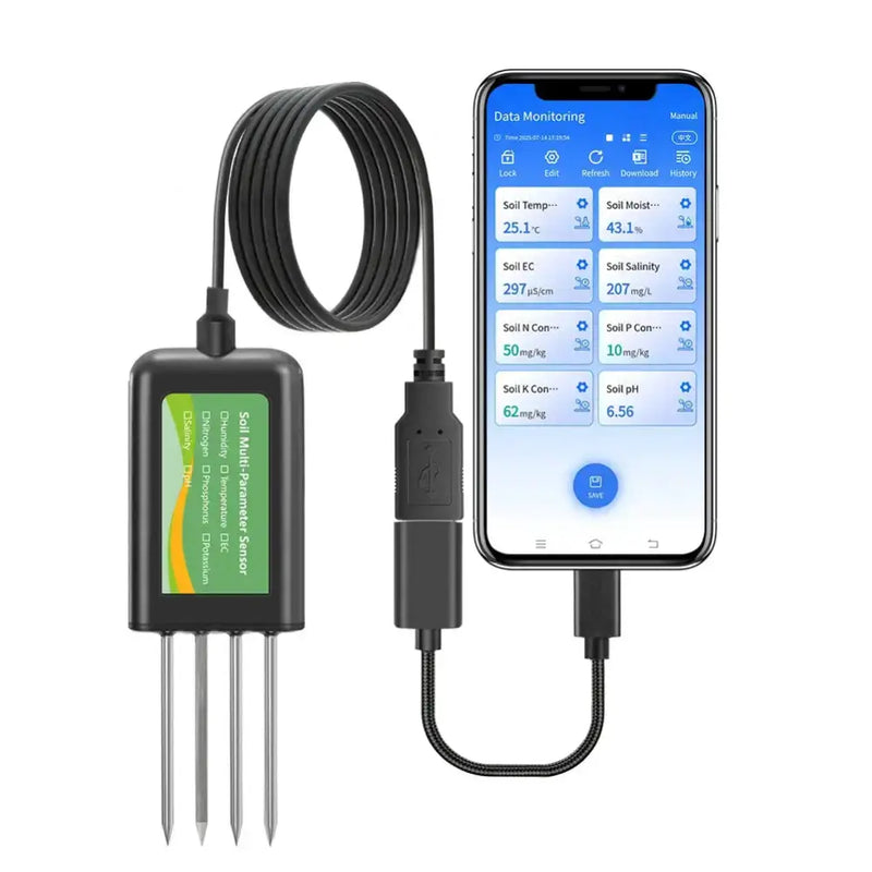 8-in-1 Soil Sensor for pH, EC, Moisture, Temp & NPK Testing – view 13