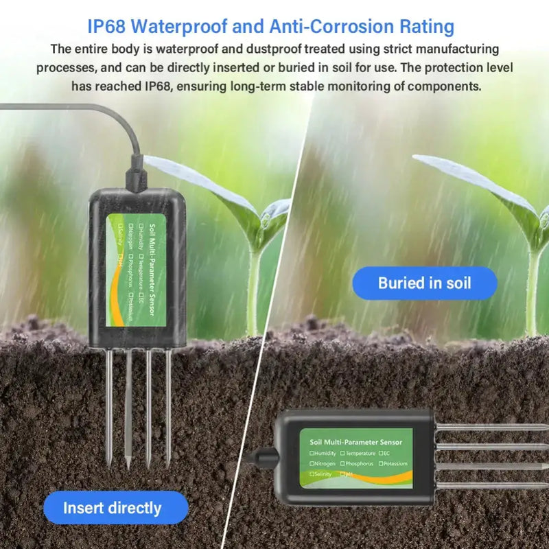 8-in-1 Soil Sensor for pH, EC, Moisture, Temp & NPK Testing – view 5