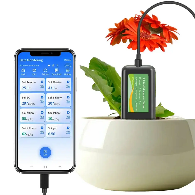 8-in-1 Soil Sensor for pH, EC, Moisture, Temp & NPK Testing – view 7