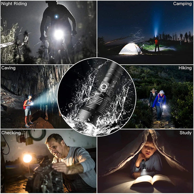 LED Torch Rechargeable High Lumens Flashlight with two 26650 Batteries – view 8