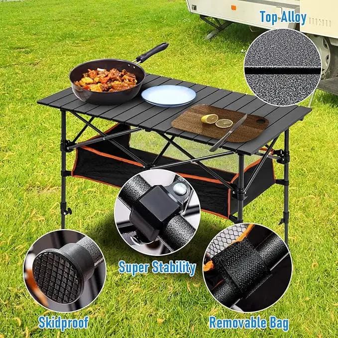 ECOTREK Table 120cm Length Foldable Camping Table – Portable Outdoor Table with Adjustable Height ZF1468 120cm Length Foldable Camping Table – Portable Outdoor Table with Adjustable Height ZF1468