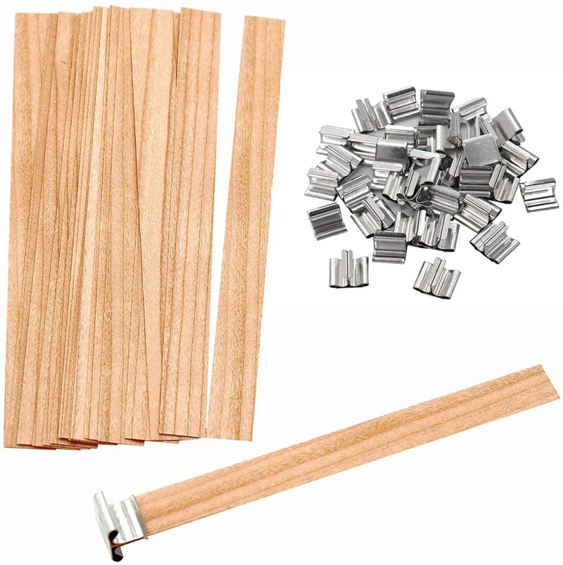 20x Wooden Candle Wicks With Sustainer For DIY Projects – view 1