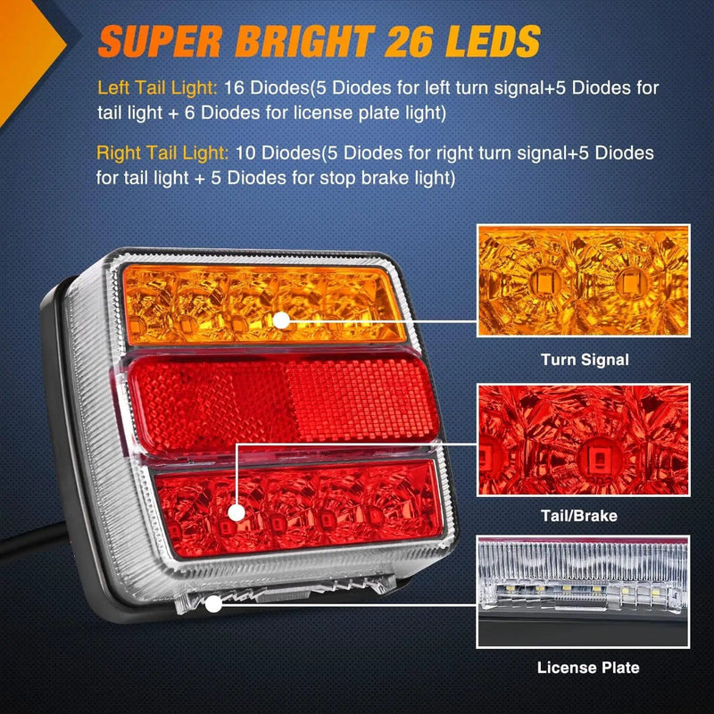Magnetic LED Trailer Light Kit with 7 Pin Plug – view 8