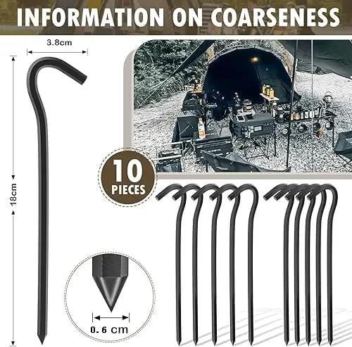ECOTREK accessories Camping Pegs – 10pcs Aluminium Alloy Tent Stakes HL2302 Camping Pegs – 10pcs Aluminium Alloy Tent Stakes HL2302