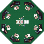 48 Inch Foldable Poker Table Top for 8 Players Chips Tray & Cup Holders Texas – view 1