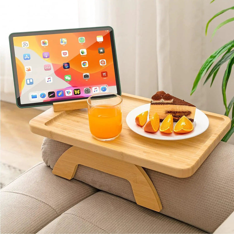 Bamboo Sofa Couch Clip on Side Table Arm Tray – view 1