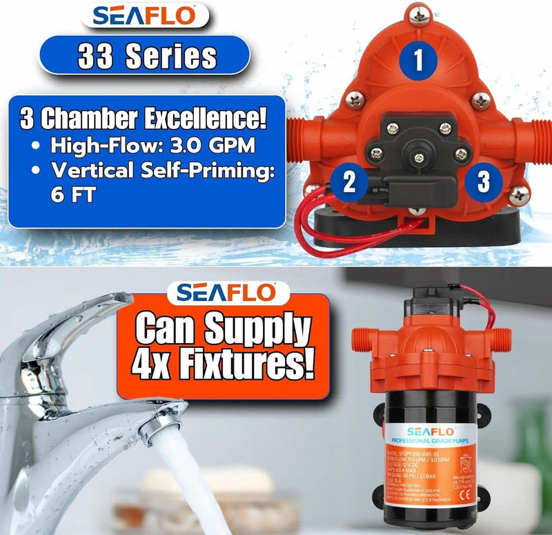 salelink.co.nz Unbranded 12V Seaflo Diaphragm Water Pump 12V Seaflo Diaphragm Water Pump | Action Outdoors NZ
