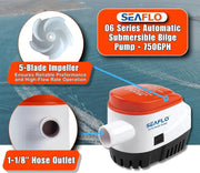 12V 1100GPH Seaflo Automatic Submersible Bilge Pump – view 6