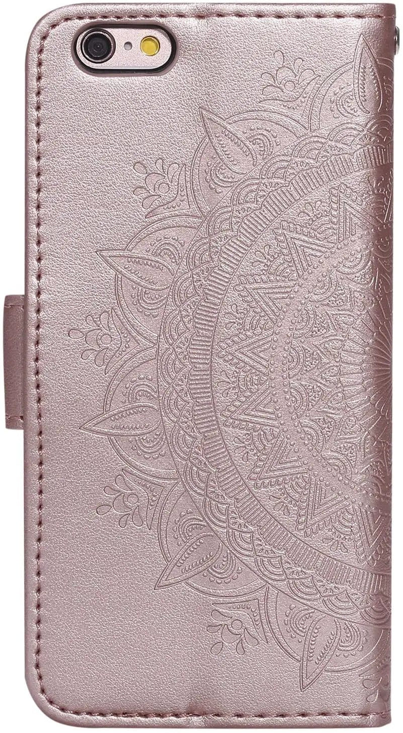 Rose Gold iPhone 7 8 Plus Wallet Case With Card Slots Kickstand – view 3