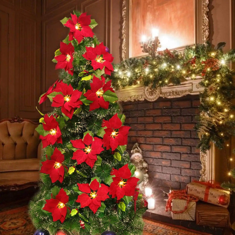 10LED Christmas Red Flower Tree Light Xmas Light String Lights – view 2
