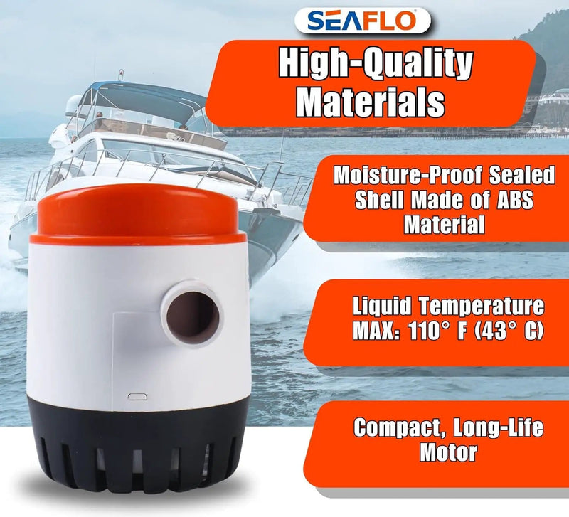 12V 750GPH Seaflo Automatic Submersible Bilge Pump – view 8