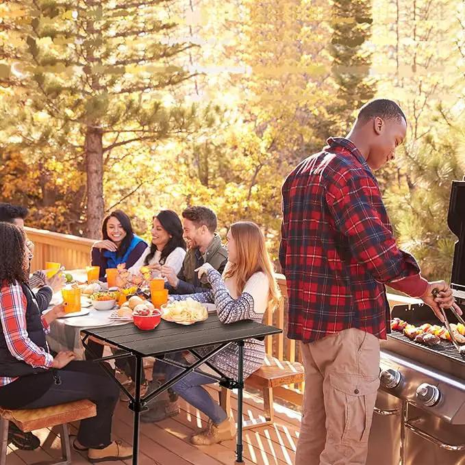 ECOTREK Table 120cm Length Foldable Camping Table – Portable Outdoor Table with Adjustable Height ZF1468 120cm Length Foldable Camping Table – Portable Outdoor Table with Adjustable Height ZF1468