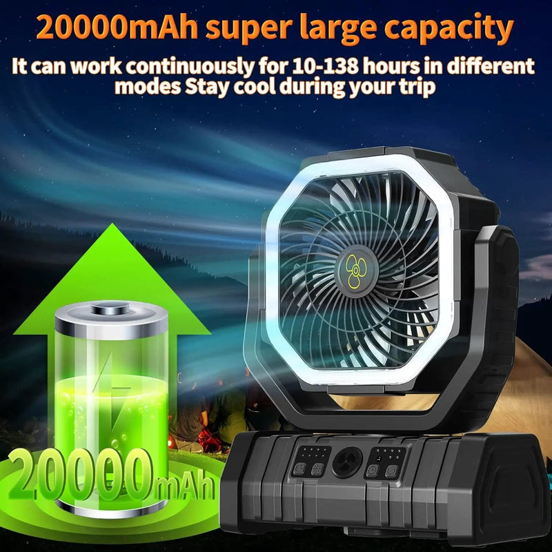 Portable Tent Camping Fan Desk Fan LED Lantern – view 3