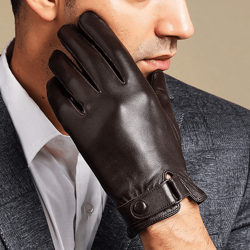 Men's Sheepskin Leather Gloves — Warm Velvet Lined | Driving & Outdoor – view 10