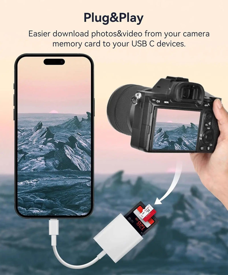 Type C to SD Card Reader Camera Adapter Phone Macbook USB-C – view 2