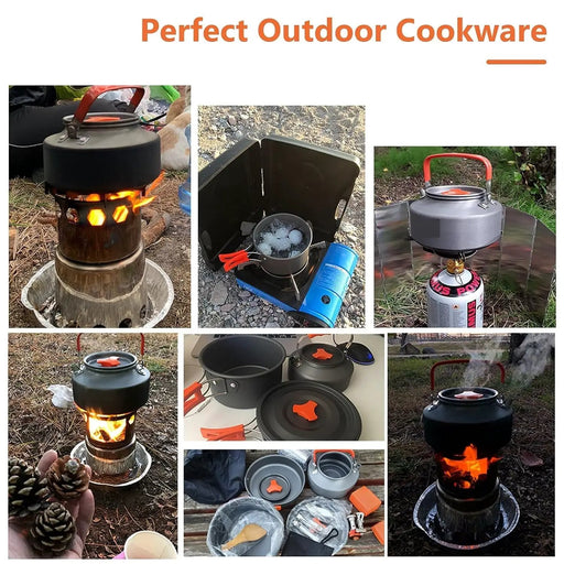 ECOTREK BBQ & Outdoor Cooking Ecotrek Portable Integrated Camp Cookware Set - Aluminium Carbide Cookset for Travel, Camping, Hiking, Picnic & BBQs HJ57507 Ecotrek Portable Integrated Camp Cookware Set - Aluminium Carbide Cookset for Travel, Camping, Hiking, Picnic & BBQs HJ57507