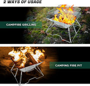 Folding BBQ Campfire Grill Barbeque Portable Camping Grill – view 7