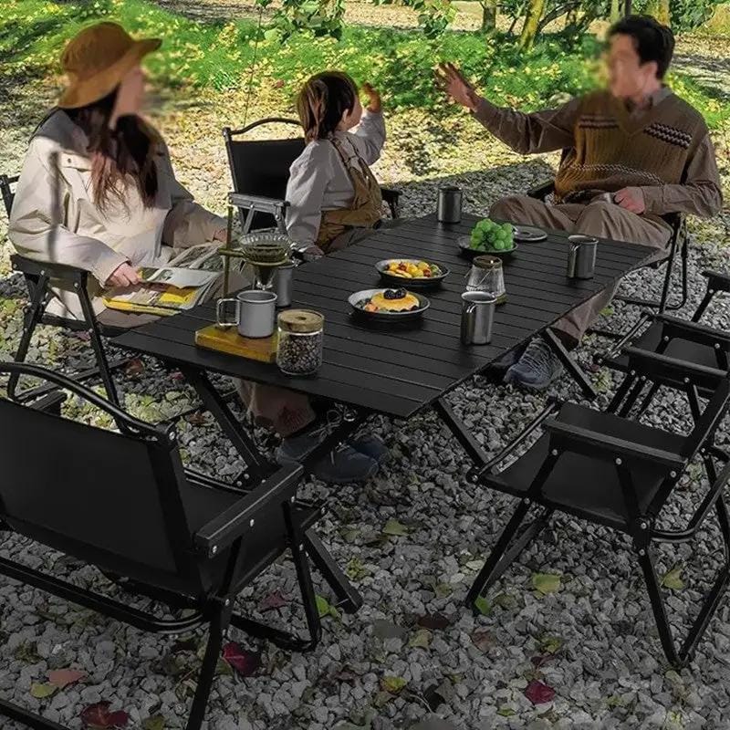 90CM Folding Dining Table Camping Picnic Egg Roll – view 2