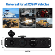 4 in 1 Charger Outlet Socket Panel QC Dua 12V USB Power Outlet Car Switch – view 4