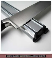 BisBell Knives BisBell Magnetic Knife Rack 450mm-Silver BisBell Magnetic Knife Rack 450mm Silver