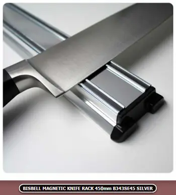 BisBell Knives BisBell Magnetic Knife Rack 450mm-Silver BisBell Magnetic Knife Rack 450mm Silver
