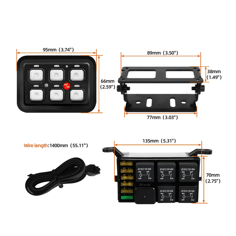 salelink.co.nz Unbranded 6 Gang Rocker Switch Panel 6 Gang Rocker Switch Panel | Action Outdoors NZ