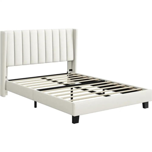 Yaheetech 135 cm W x 190 cm L Upholstered Bed Frame With Base & Wing Side 135 cm W x 190 cm L Upholstered Bed Frame With Base & Wing Side