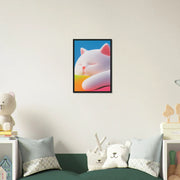 Blank Wall Print Shop Print Material Fluffy Cat Asleep Fluffy Cat Asleep