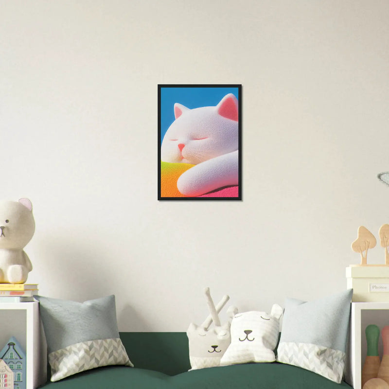 Blank Wall Print Shop Print Material Fluffy Cat Asleep Fluffy Cat Asleep