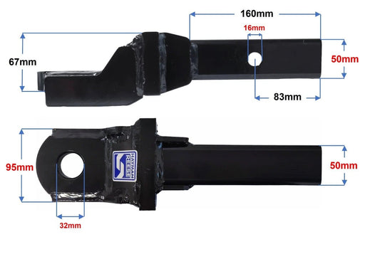 Trojan Trailer Ball Mount 67x160mm Shank For 70mm Tow Ball 4500kg