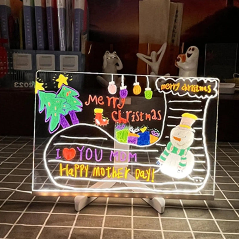 Led Acrylic Message Board with Color Pens 20x30cm – view 2