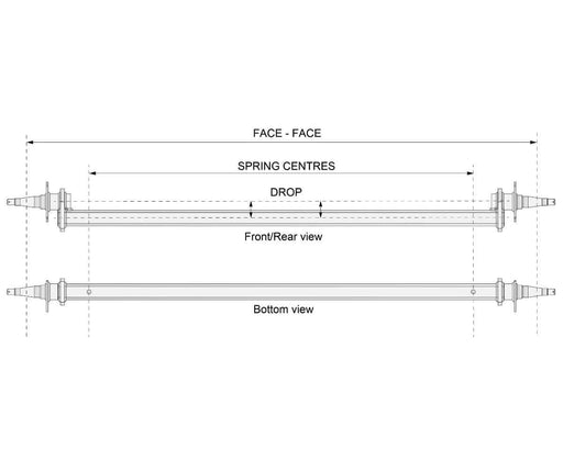 Drop Beam Axle Trojan 9in Drum 1750kg Bare Metal Made-to-Order for Custom Trailer Builders – view 2
