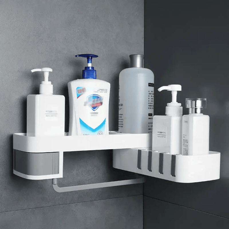 Shower Caddy Corner Bathroom Storage Shelf Holder Rack Organiser Adhesive Tripod – view 3