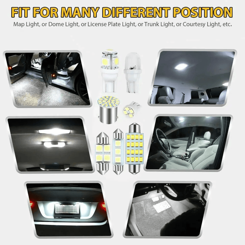 42Pcs Car Interior Combo LED Map Dome Door Trunk Light Bulbs White – view 3