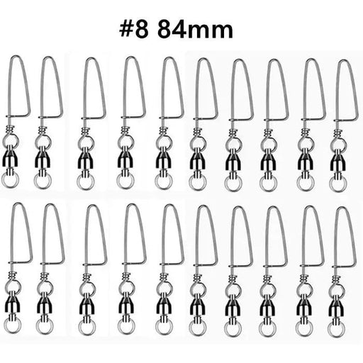#8 20PCS Ball Bearing Fishing Swivels Snap Coastlock Fishing Line Connector – view 2