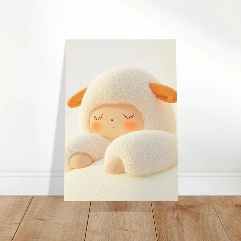 Blank Wall Print Shop Print Material Fluffy Sheep Asleep Fluffy Sheep Asleep