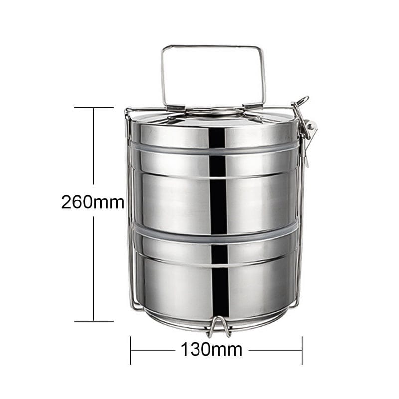 Mead's Supply & Equipment Outfitters limited Camp Cookware & Food Storage Stainless Steel Insulated Lunch Box Stackable Bento Containers With Lock Handle Stainless Steel Insulated Bento Lunch Box Set With Lock