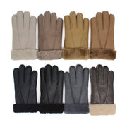 Men's Sheepskin Leather Gloves — Warm Lined | Black, Blue, Khaki & Yellow – view 3