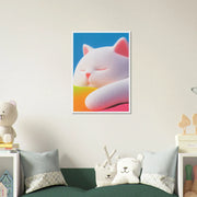 Blank Wall Print Shop Print Material Fluffy Cat Asleep Fluffy Cat Asleep