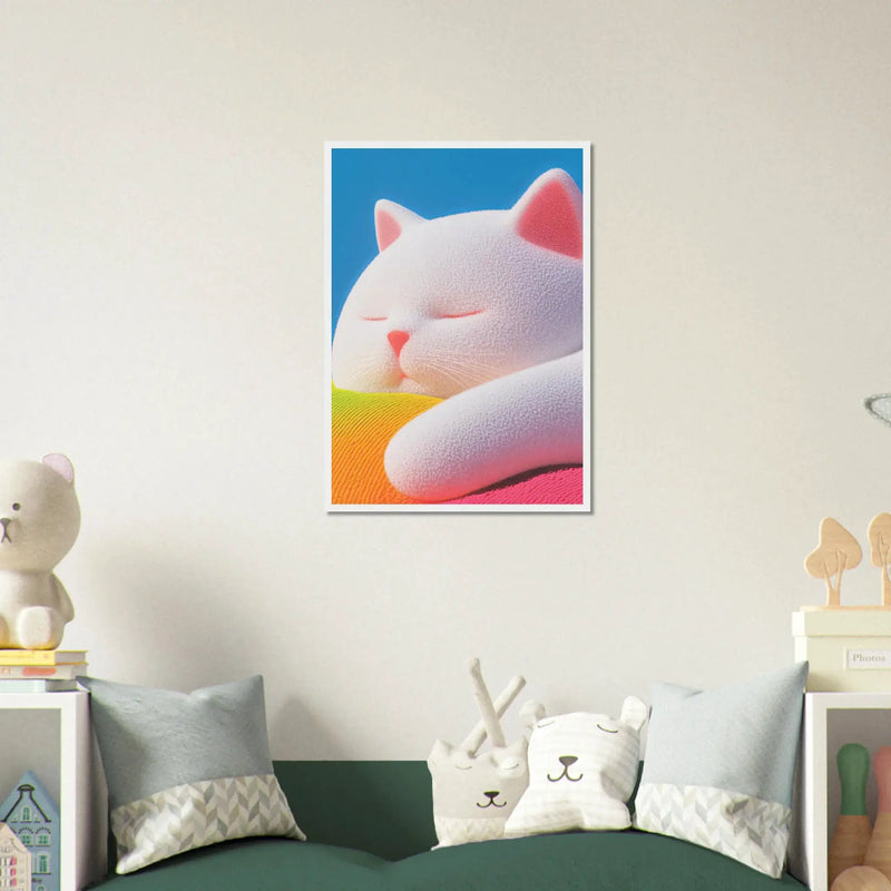 Blank Wall Print Shop Print Material Fluffy Cat Asleep Fluffy Cat Asleep