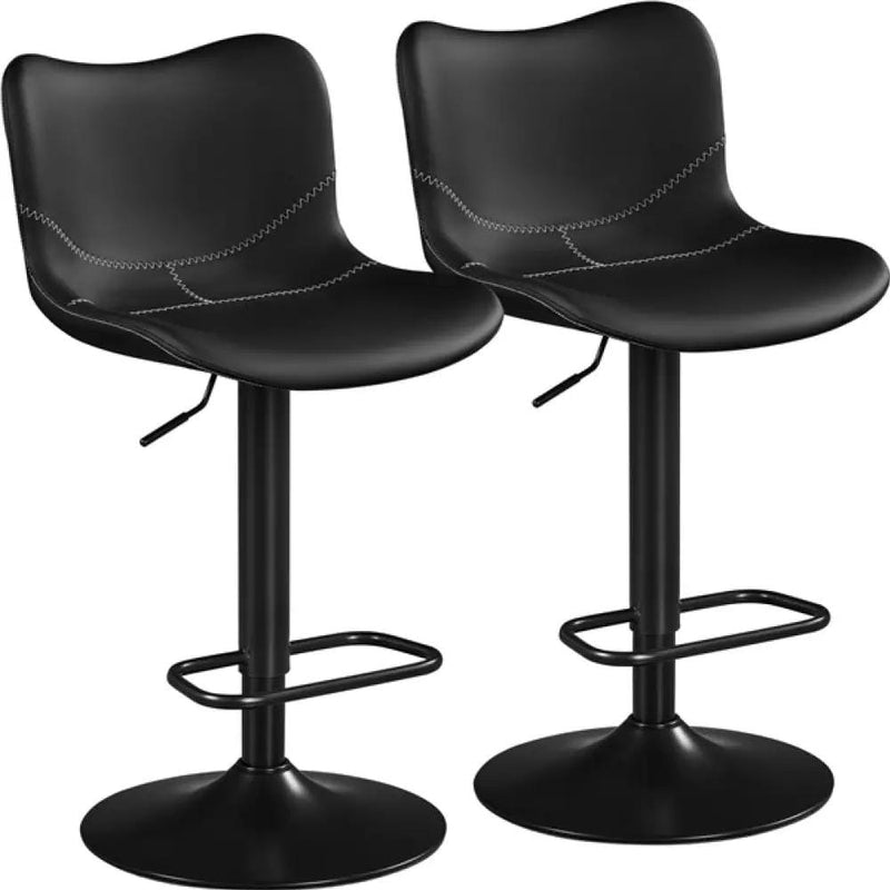 Yaheetech Set of 2 Height Adjustable PU Leather Bar Stools Set of 2 Height Adjustable PU Leather Bar Stools