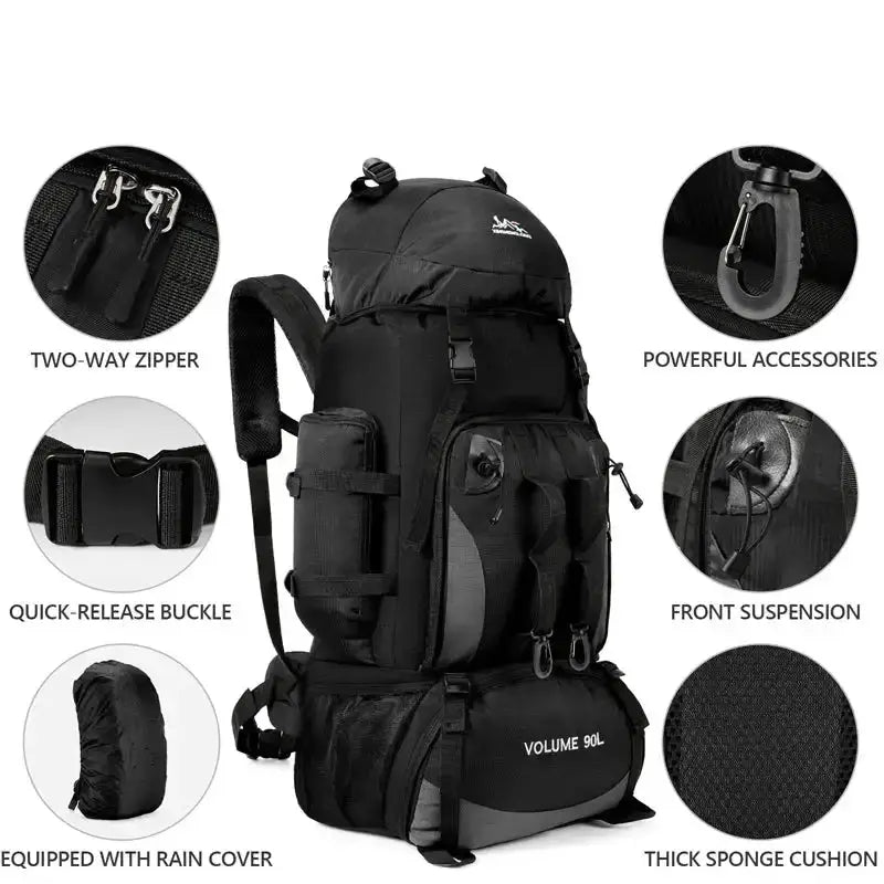 90L Waterproof Hiking & Camping Backpack (various colours available) – view 8